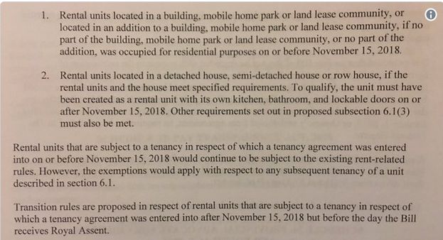 New Rent Control Rules in Ontario as of Nov 15, 2018